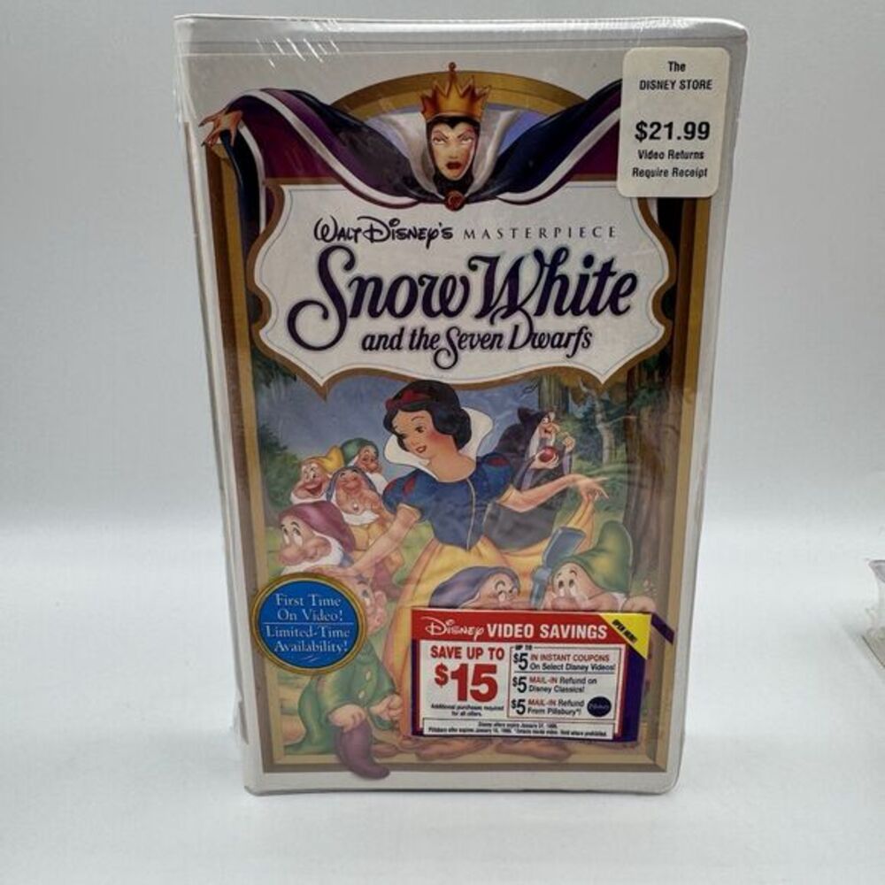 NEW Disney Store Snow White &The Seven Dwarfs VHS Limited Release Factory Sealed